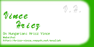 vince hricz business card